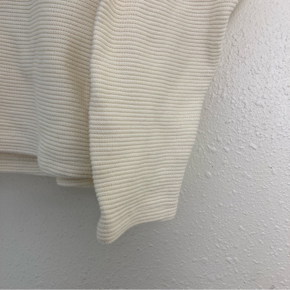 Madewell knit cream sweater womens medium 100% cotton pockets - Picture 15 of 15